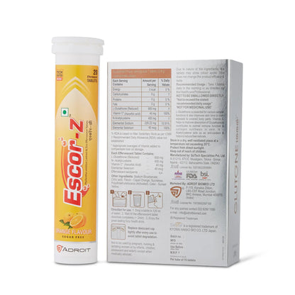 Skin Glow Combo Glutone 1000 with Escor Z (Orange Flavour)