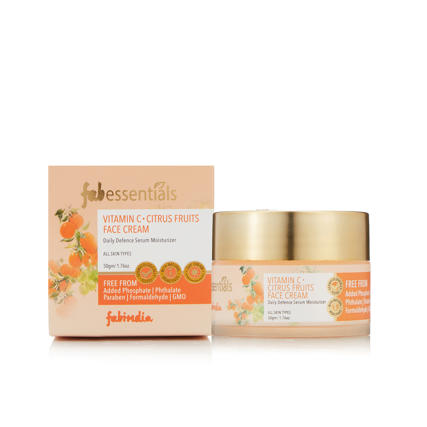 Fabessentials Vitamin C Face Cream with Aloe Vera Juice, Allantoin & Kokum Seed Butter, 50gm