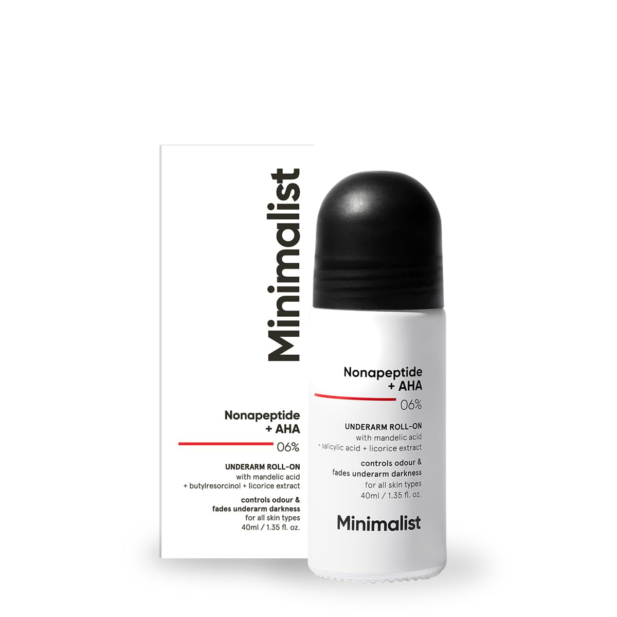 Minimalist Nonapeptide + AHA 06% Underarm Roll-On, 40ml