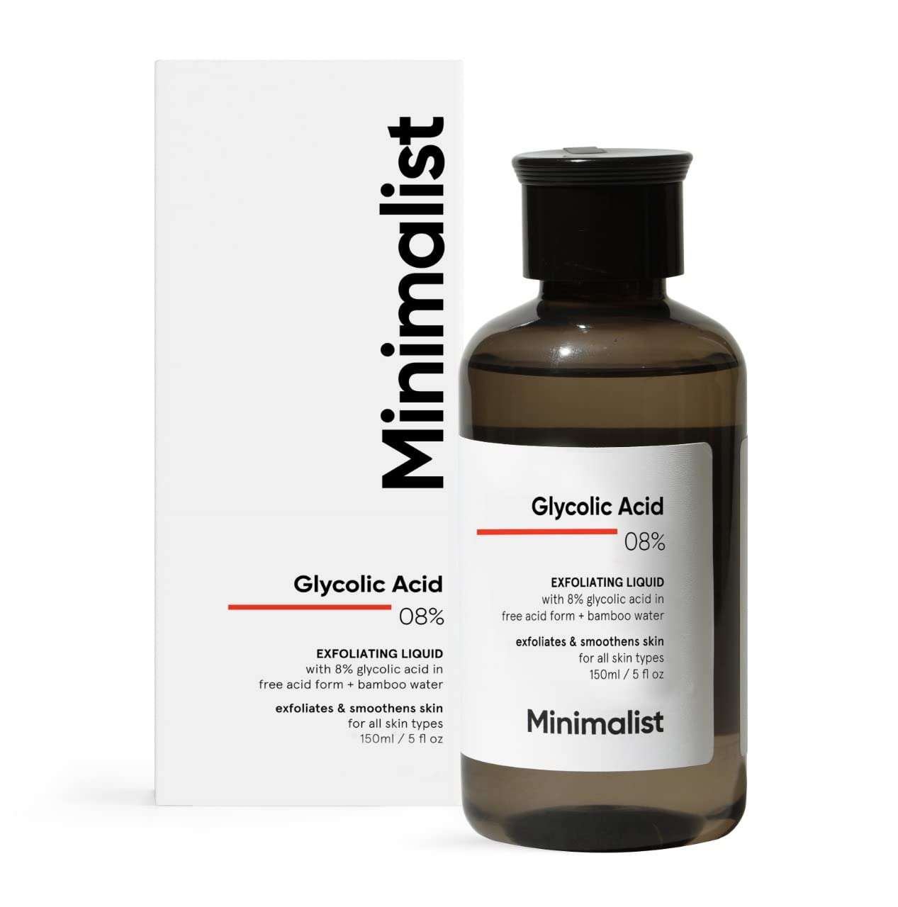 Minimalist 08% Glycolic Acid Exfoliating Liquid, 150ml
