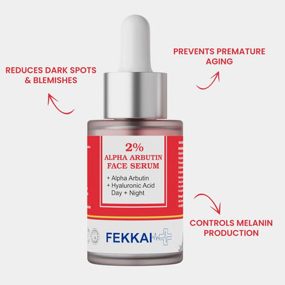 Fekkai 2% Alpha Arbutin Face Serum For Dark Spots & Uneven Skin Tone, 30ml