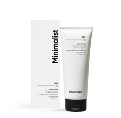 Losyen Badan SPF30 Minimalis dengan Vitamin E, Gylcerin & Ekstrak Teh Hijau, 150gm