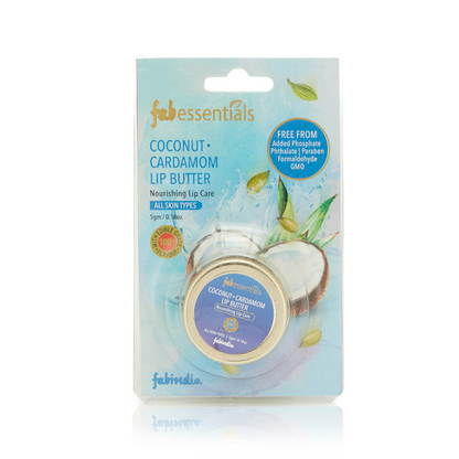 Fabessentials Coconut Cardamon Lip Butter infused with Shea Butter, 5gm