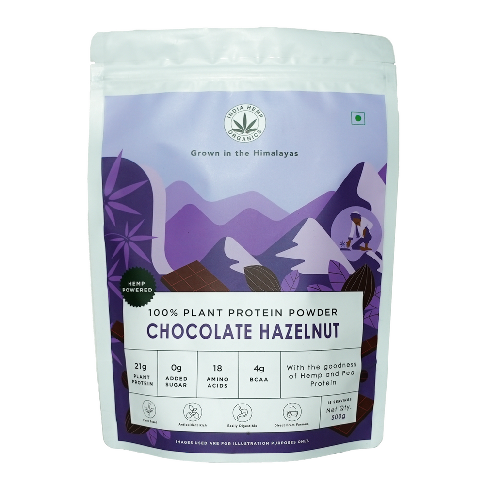 India Hemp Organics Hemp Powder - Chocolate Hazelnut, 500gm