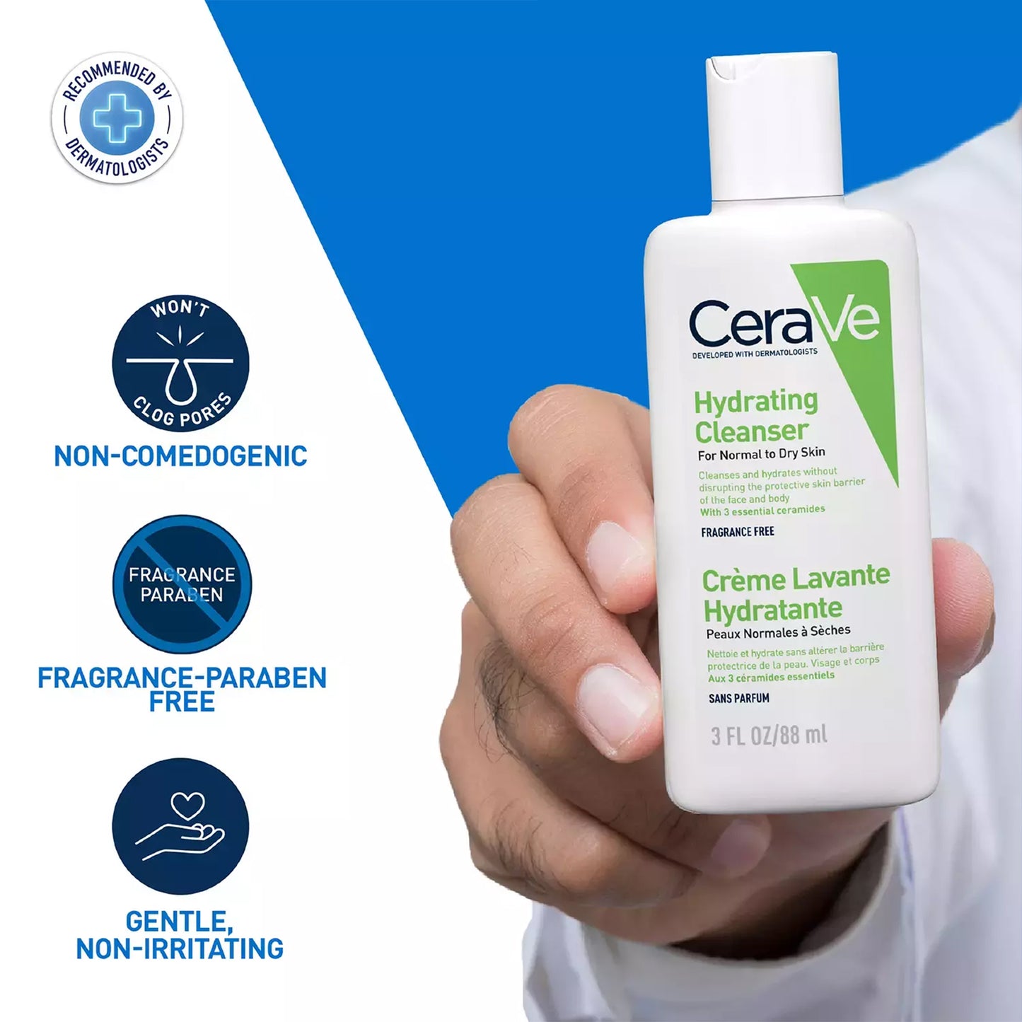 Cerave Hydrating Cleanser for Dry Skin, 88ml