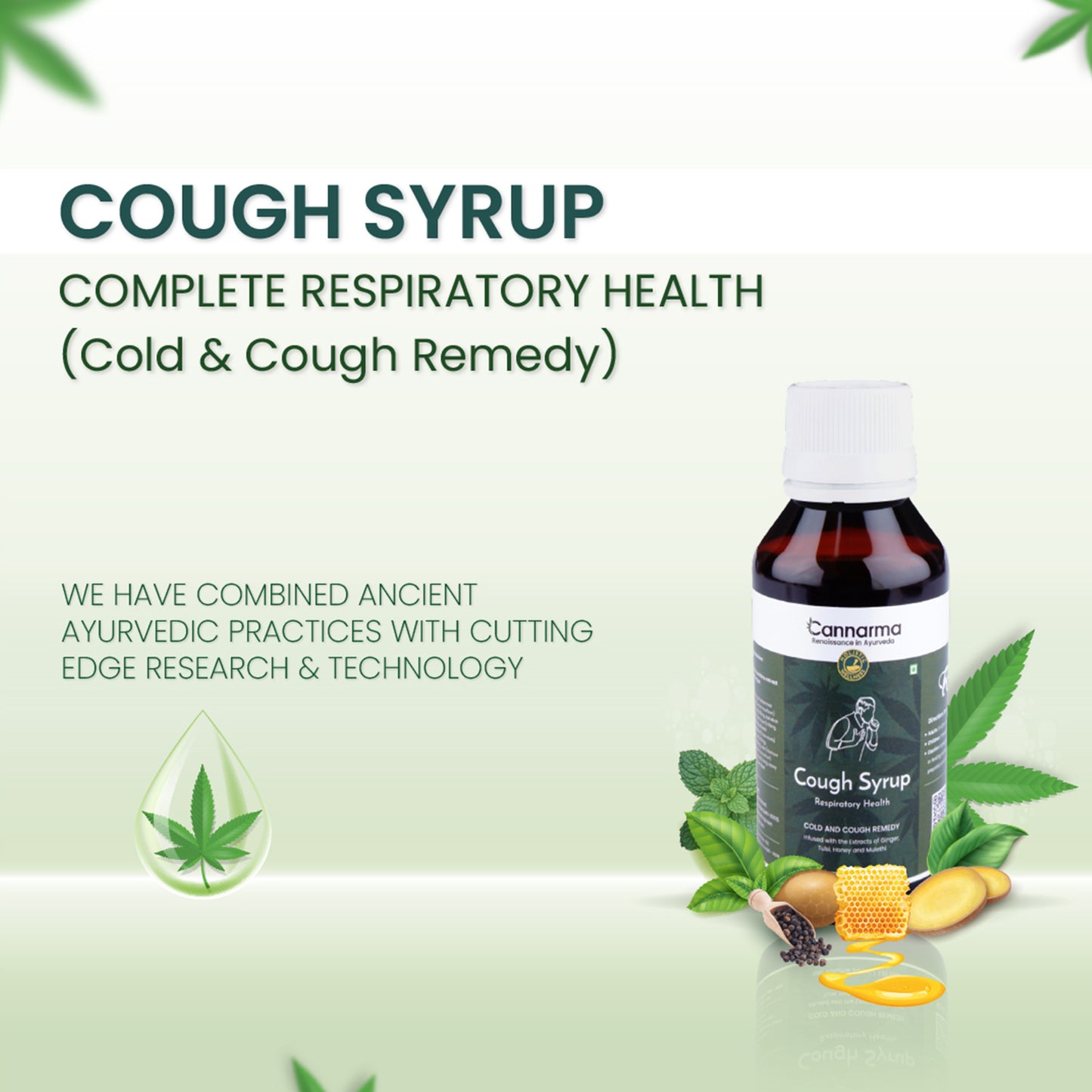 Cannarma Natural Cough Syrup Sugar Free, 100ml