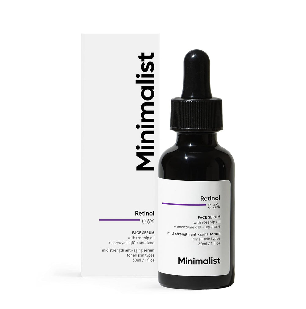 Minimalist Retinol 0.6% Mid Strength Anti Ageing Face Serum for Fine lines & Wrinkles, 30ml