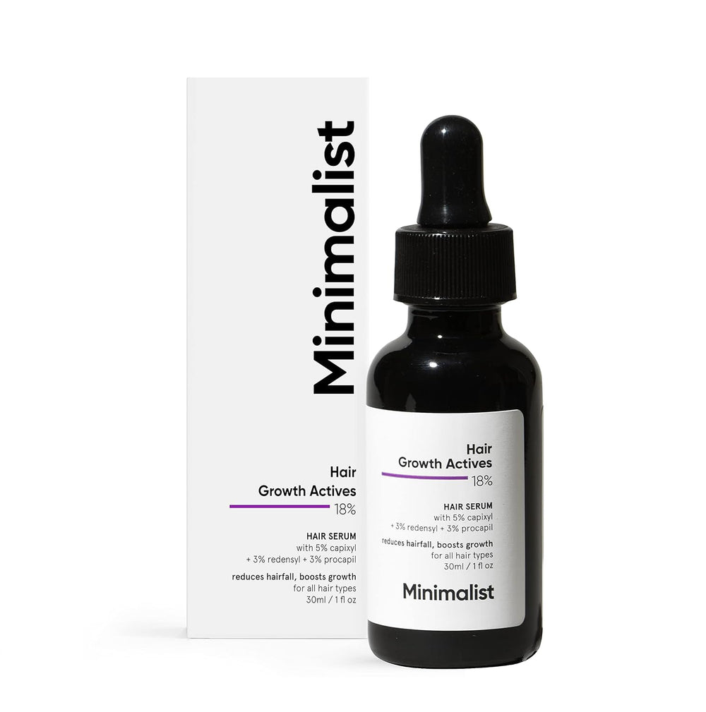 Minimalist Hair Growth Actives 18% Hair Serum - Reduces Hairfall & Boosts Growth, 30ml
