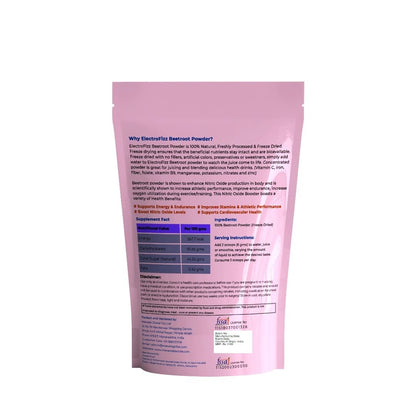 ElectroFizz Freeze Dried Beetroot Powder, 200gm (30 plus servings)