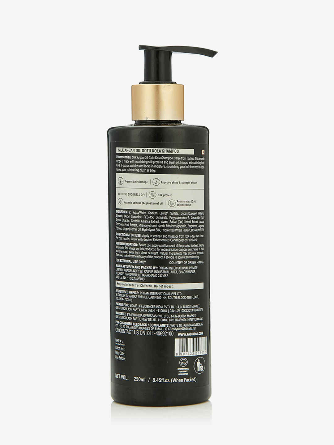 Fabessentials Silk Argan Oil Gotu Kola Shampoo, 250ml