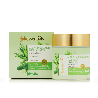 Fabessentials Aloe Vera Cucumber Mint Face Mask with Kaolin & Lotus extract, 100gm