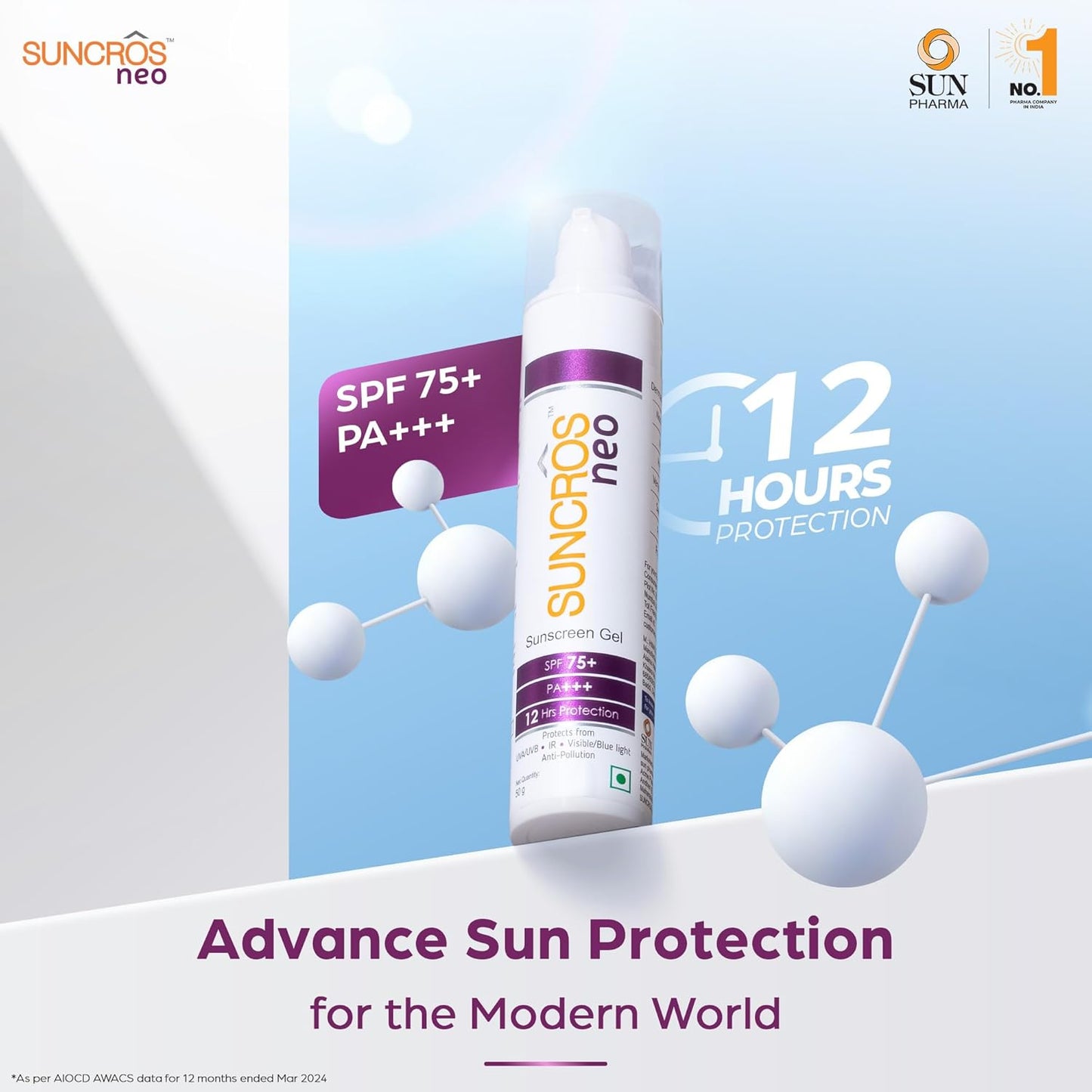 Suncros Neo Sunscreen Gel Spf 75+ PA+++, 50gm