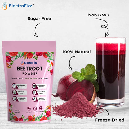 ElectroFizz Freeze Dried Beetroot Powder, 200gm (30 plus servings)
