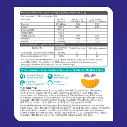 Shelcal Pro Sugar Free Gummies, 30 Gummies