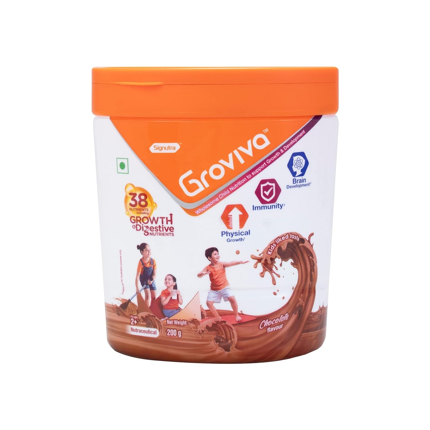 Groviva Child Nutrition Supplement Chocolate, 200gm
