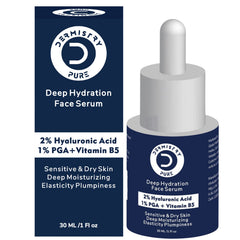 Dermistry Pure 2% Hyaluronic Acid 1% PGA Vit B5 Moisturiser Face Serum for Sensitive & Dry Skin, 30ml