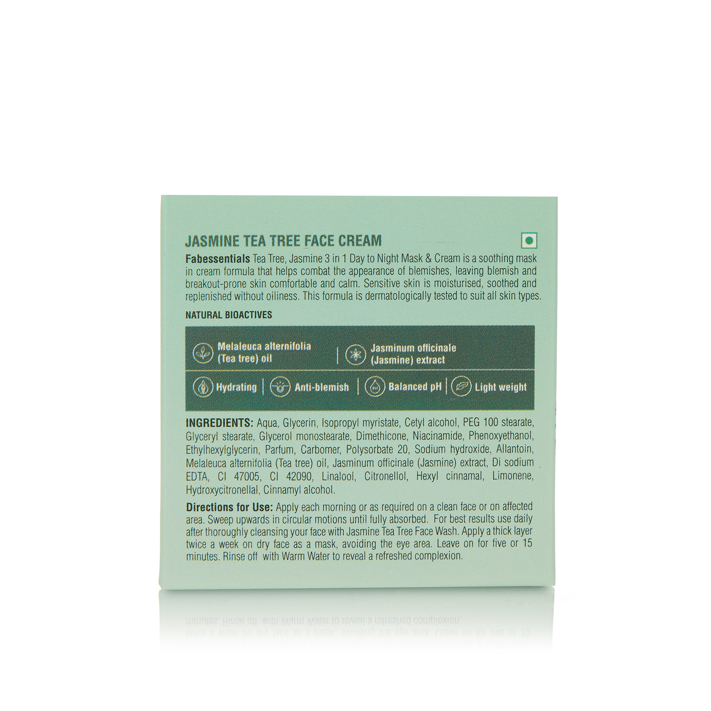 Fabessentials Jasmine Tea Tree Face Cream with the Goodness of Niacinamide & Citronellol, 50gm