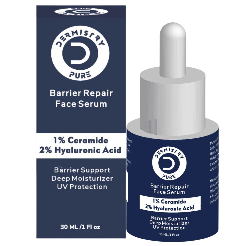 Dermistry Pure 1% Ceramide 2% Hyaluronic Acid Sensitive & Dry Skin Moisturizer Barrier Repair Serum, 30ml