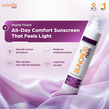 Suncros Neo Sunscreen Gel Spf 75+ PA+++, 50gm