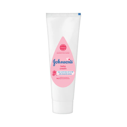 Johnson's baby cream tube on a white background