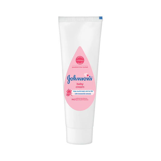 Johnson's baby cream tube on a white background