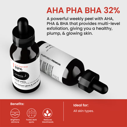 Vandyke AHA 25% + BHA 2% + PHA 5% Peeling Solution AHA BHA Exfoliant With PHA, 30ml