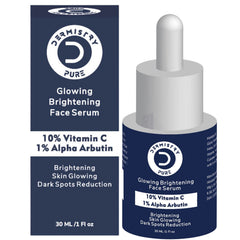 Dermistry Pure 10% Vitamin C 1% Alpha Arbutin Dull Skin Brightening Lightening Fairness Glow Serum, 30ml