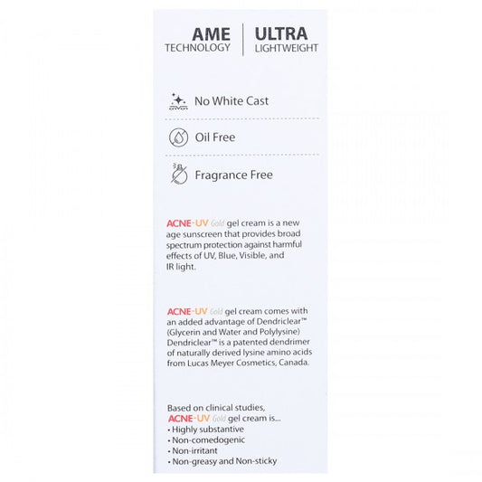 Acne-UV Gold SPF100+ PA+++ Sunscreen Gel Cream, 100gm