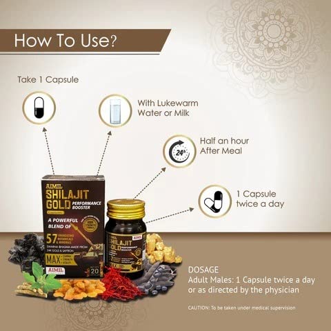 Aimil Shilajit Gold Capsule, 20s