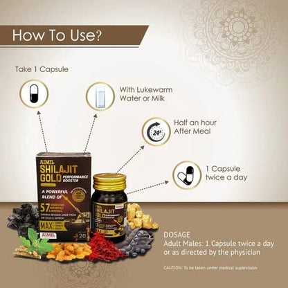 Aimil Shilajit Gold Capsule, 20s