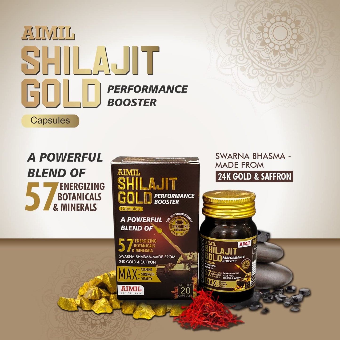 Aimil Shilajit Gold Capsule, 20s