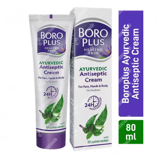 Boro Plus Ayurvedic Antiseptic Cream packaging on a white background