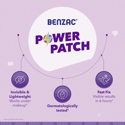 Benzac Power Patch | Fast-Acting Pimple Patch, 12 Patches