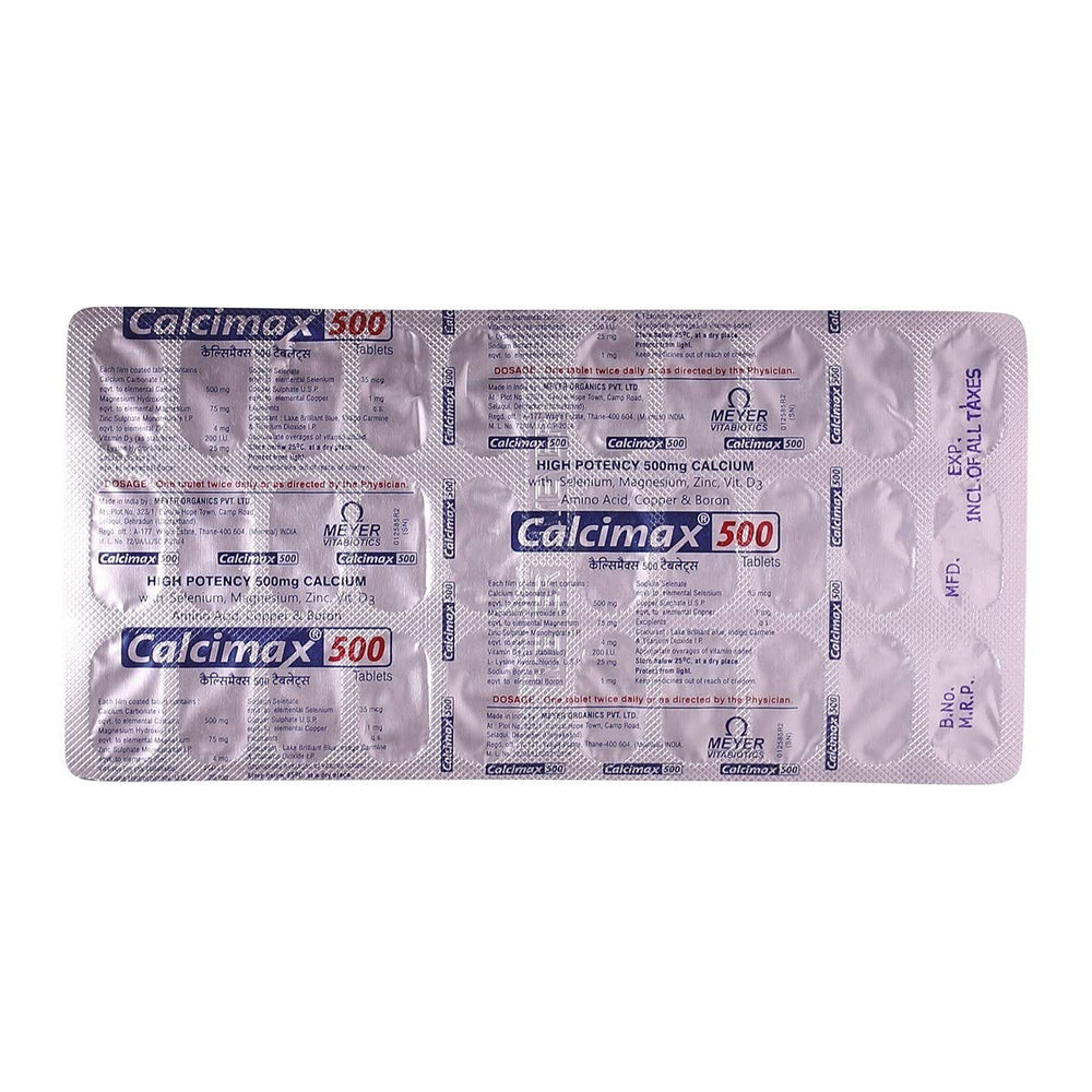 Calcimax 500mg Tablet -Calcium with Magnesium, 30s