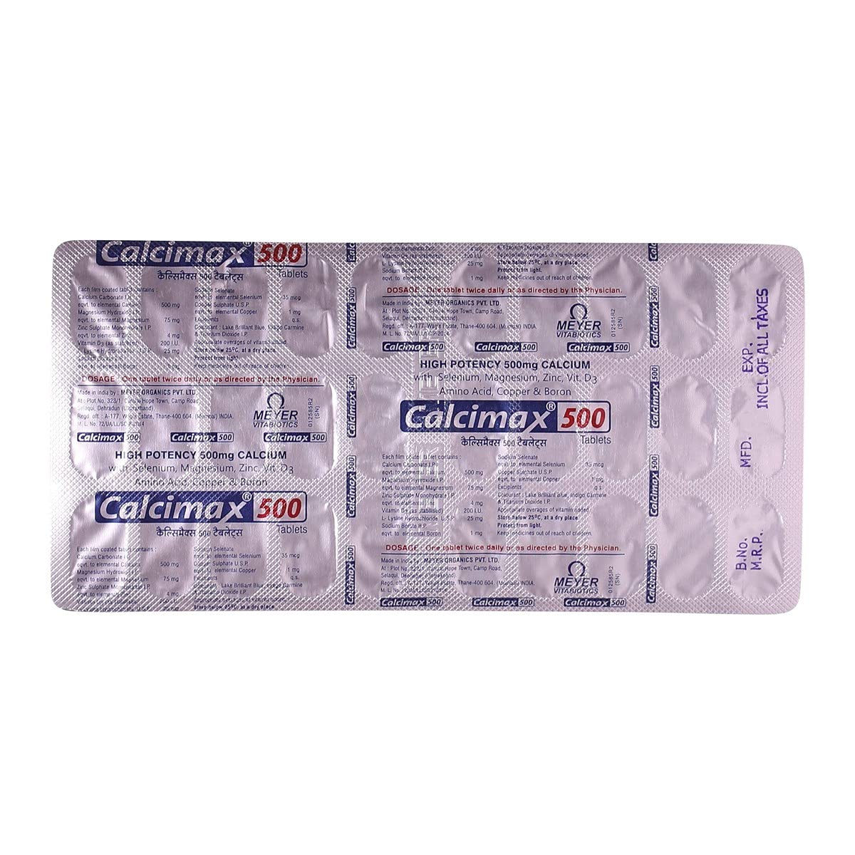 Calcimax 500mg Tablet -Calcium with Magnesium, 30s