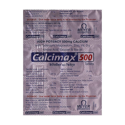 Calcimax 500mg Tablet -Calcium with Magnesium, 30s