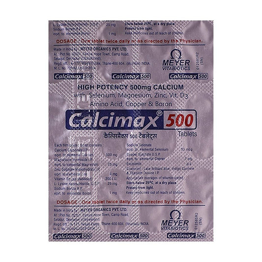 Calcimax 500mg Tablet -Calcium with Magnesium, 30s