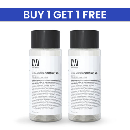 Lukewarm Extra Virgin Coconut Oil (Cold Pressed Raw & Pure), 200ml : Buy 1 Get 1 Free