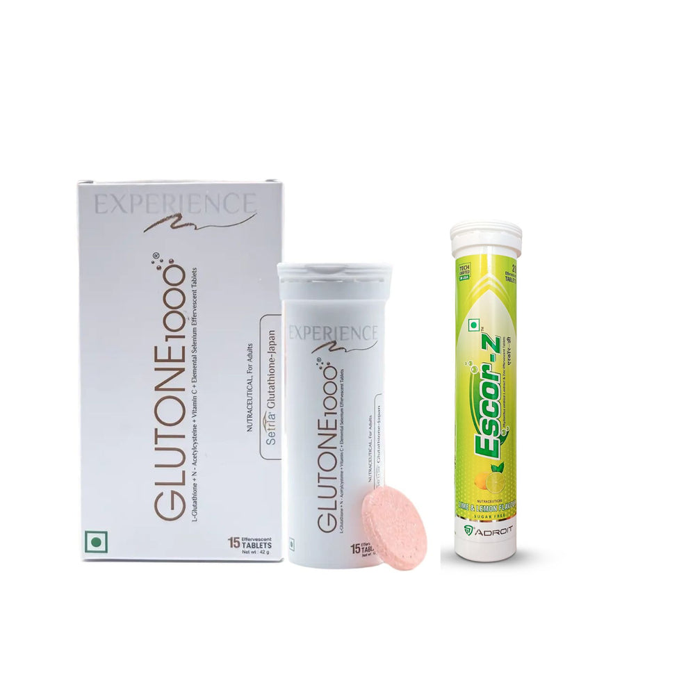 Skin Glow Combo Glutone 1000 with Escor Z (Lime & Lemon Flavour)