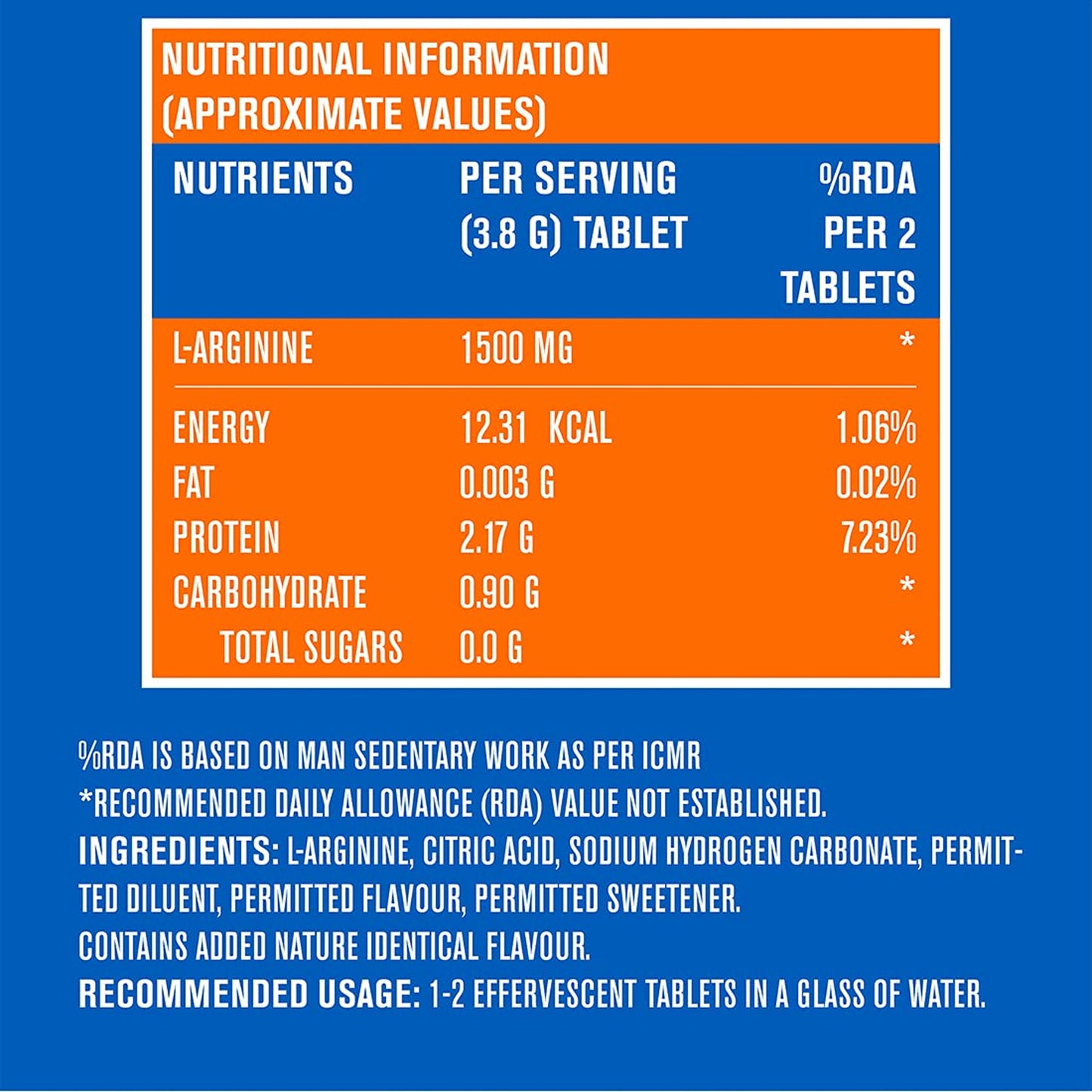 Fast&Up L-Arginine Essentials Orange Flavour, 20 Effervescent Tablets