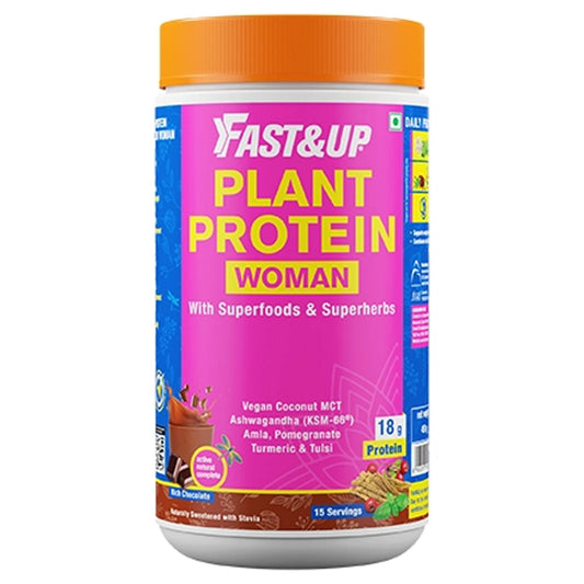 Fast&amp;Up 女士植物蛋白和超级食品巧克力，450 克