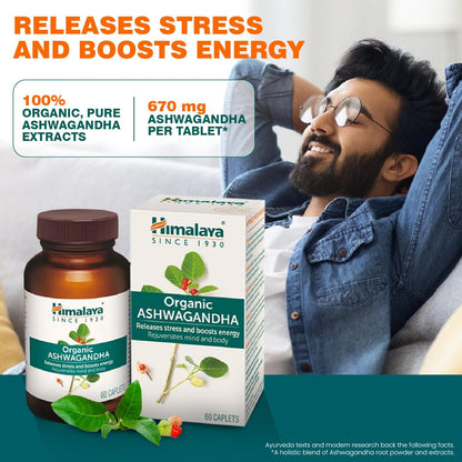 Himalaya Organic Ashwagandha, 30 Caplets