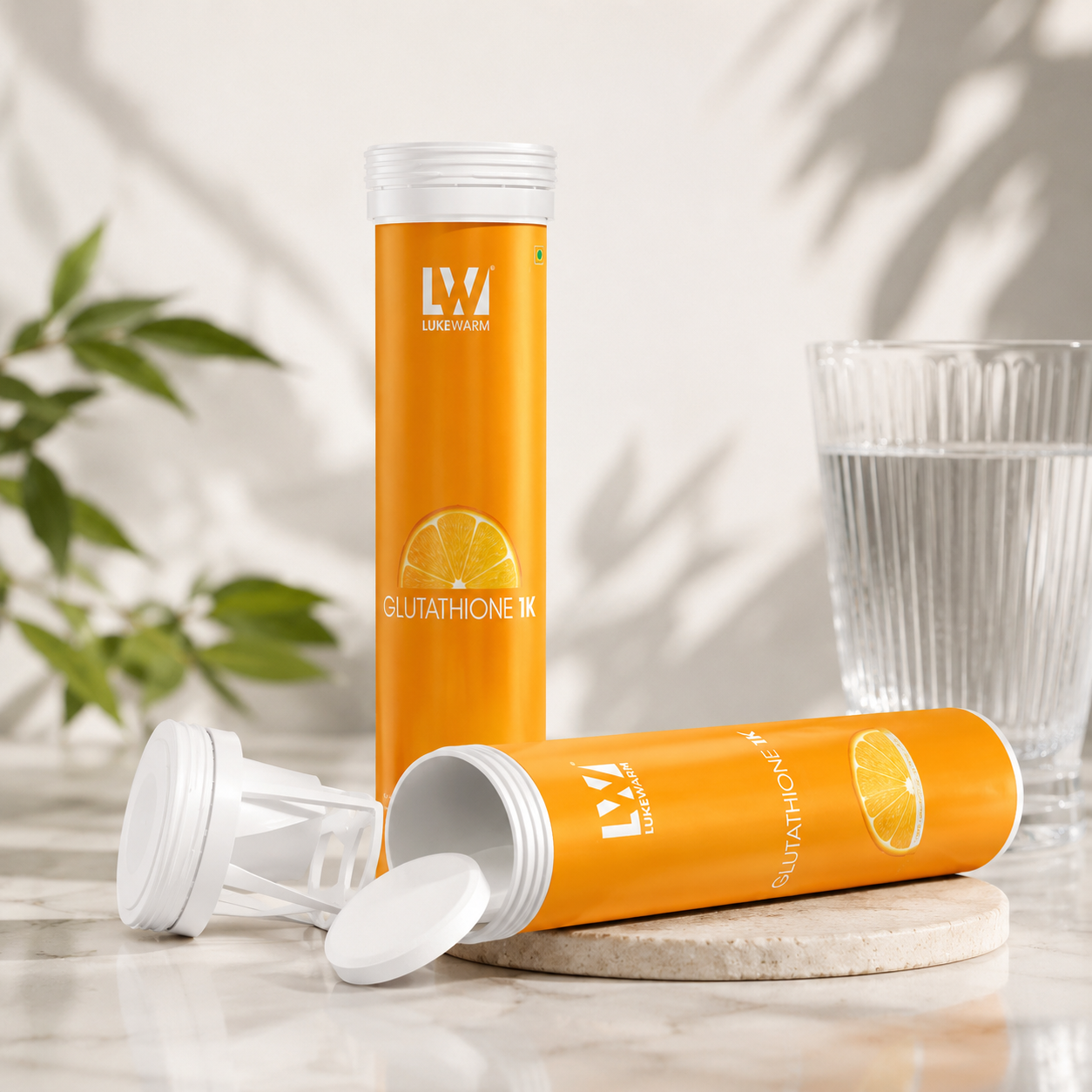 Lukewarm Glutathione 1K Orange Flavour, 15 Effervescent Tablets