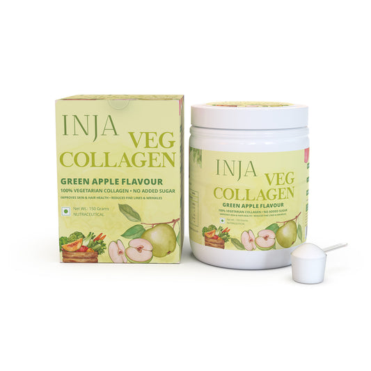 INJA Veg Collagen - Green Apple Flavour, 150gm