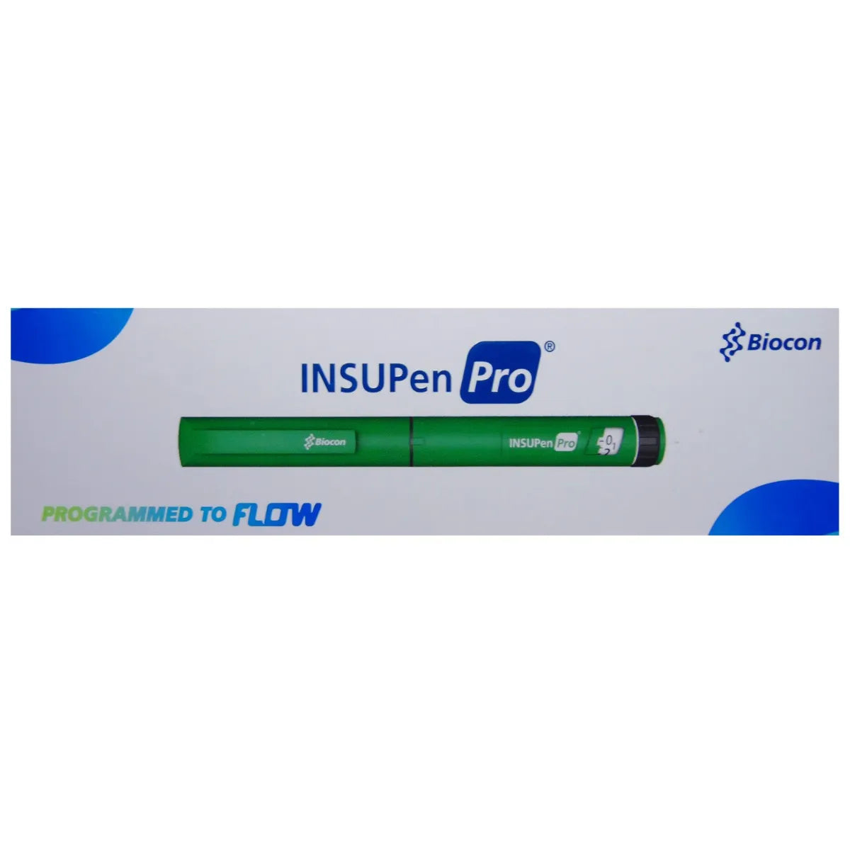 INSUPen Pro packaging with green pen on a white background