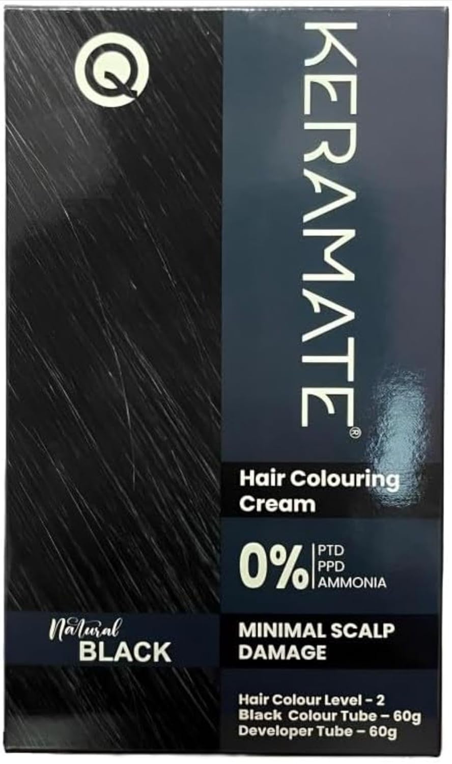 Keramate Hair Colouring Cream Natural Black, 120gm