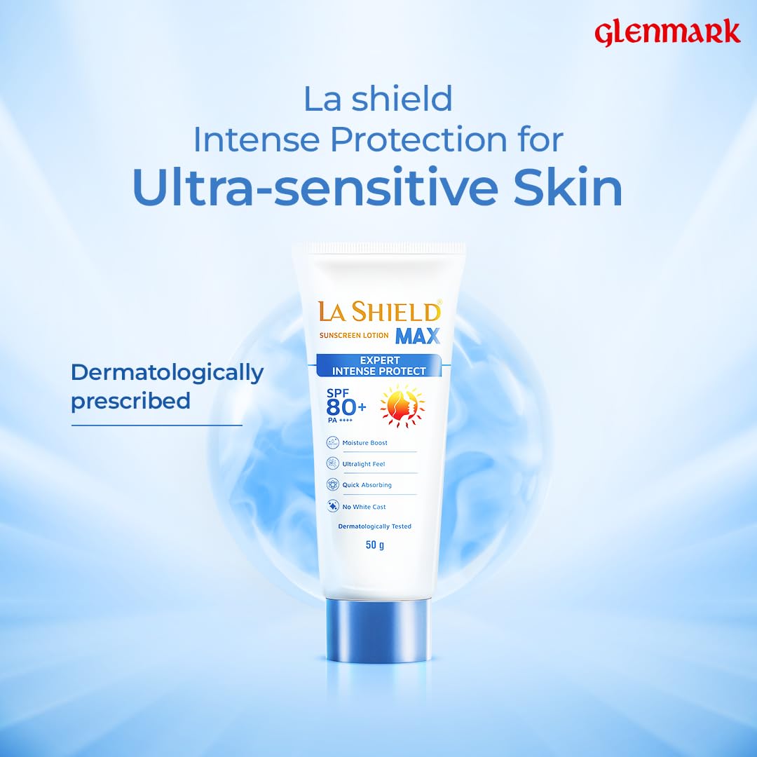 La Shield Max SPF 80+ PA++++ Intense Sun Protection Sunscreen Lotion, 50gm