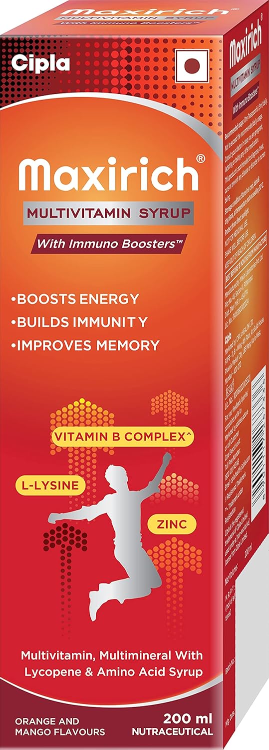 Maxirich Multivitamin Syrup | Boosts Immunity, 200ml