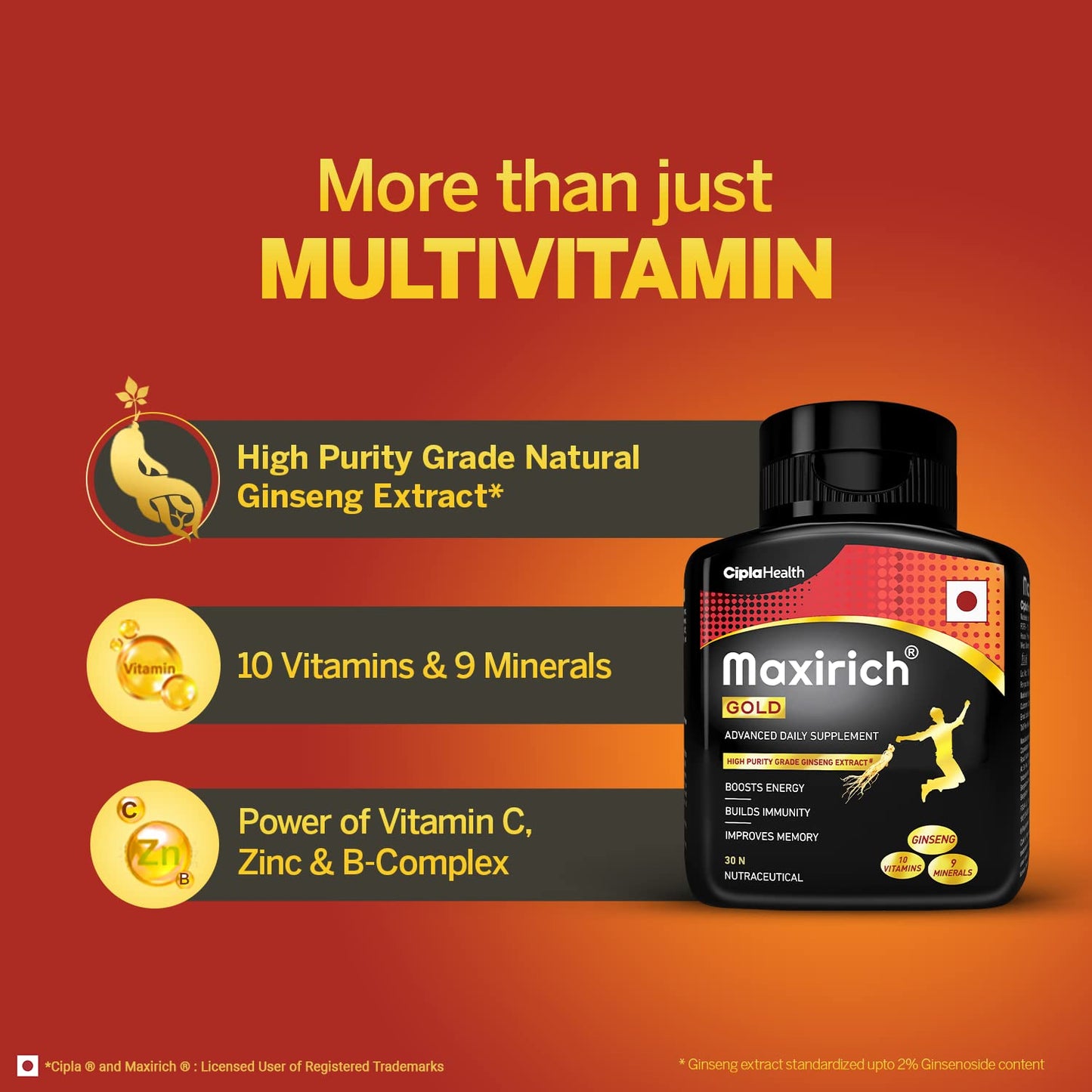 Maxirich Gold Daily Multivitamin, 30 Capsules
