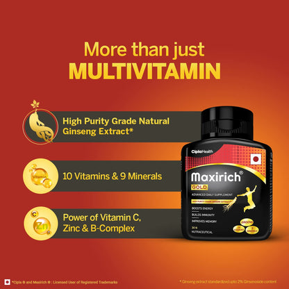 Maxirich Gold Daily Multivitamin, 30 Capsules